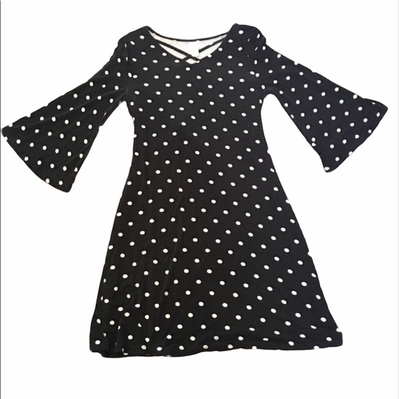JUSTICE Polka Dot Bell Sleeve Dress size 14 - Picture 2 of 5